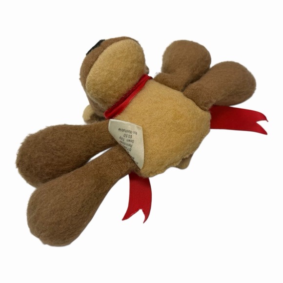 Hallmark Rodney Reindeer Plush Beanbag Stuffed Animal Christmas Red Scarf 1980s - Picture 7 of 10